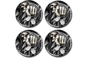 SkinoEu® 4 x 65mm 3D Silicona Adhesivo Pegatinas Stickers Universal Tapas de Rueda de Centro Tapacubos para Coche Auto Tuning Skull Cranio Calavera A 1365