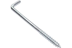 Aerzetix - Set di 20 pezzi - Gancio avvitabile tipo L per legno - Ø5x100mm - acciaio zincato - fai da te - strumenti di montaggio/ferramenta - C47882