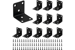CTCEHL Equerre de Fixation,12 pieces equerre metal,40*40*40 mm Equerre d'assemblage,Lourd equerre inox,Droit Support en forme de L,Connecteur de meuble,Adapté à meuble en bois,mur,table,chaise (Noir)