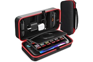 START MAKERS Carry Case for Nintendo Switch 2 (2025), Large Portable Case with 24 Game Cartridges, Protective Hard Shell Travel Pouch Carrying Case for Switch 2 Console & Accessories, Used a Stand, Black