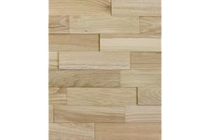 wodewa Rivestimento Murale Legno di Quercia Rustico I 1m² Pannelli Murali Rivestimento Parete Legno Decorazioni Pareti 3D Pannello Decorativo Cucina Cameretta I Naturale
