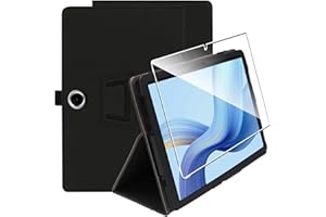 Heioloo Custodia per OPPO Pad SE/OnePlus Pad Lite 11.0" 2025 Cover in Pelle Case, + [1 Pezzi] Vetro Temperato Pellicola Protettiva [Auto Svegliati/Sonno][Supporto Funzione ] [Anti-Scratch] Nero