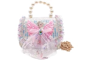 OCDSLYGB Bolso Bandolera Elsa, Bolso Bandolera Dibujos Animados,Anna und Elsa Bolso de Hombro para Niñas Con Correas Ajustables y Cremallera Regalo para Niña Bebé - Blanco