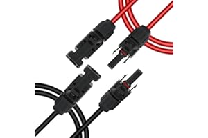 GELRHONR 14AWG Solar Panel Extension Cable with Female and Male Connectors,Solar Panel Adaptor Kit for Solar Panels, Photovoltaic Systems(Male to Female) (2M/6.5Ft)