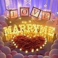 BDUSXYZ 6147pcs Marry Me LED Marquee Light Up Letters Sign Proposal Decorations with 24 LED Heart Shape Light Love Balloon Box for Wedding Valentine Anniversary Party Banquet Props