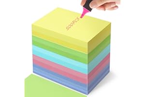 ANSTEEP 500PCS Flash Cards Paper, 5x3inch(12.5x7.5cm) Revision Cards Coloured Index Card Assorted Colours Record Prompt Flashcards Ruled Notecards for Office School Learning Speech University Essentials