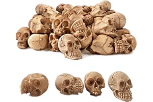 CLVSYH 20 Stück Totenkopf-Set aus Harz, Deko Totenkopf, Mini-Halloween-Skelett Dekoration, Mini Harz Schädel Figuren, Mini-Schädelköpfe für Halloween DIY Deko, Grünzeug, Topfpflanzen und kreative Displays