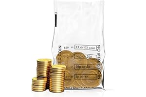 Swoosh Media Pack of 1000 - Coin Bags | Money Bank Bags | Clear Plastic No Mixed Coins Bank Bags | Banking Bags | Coin Bags for Banking