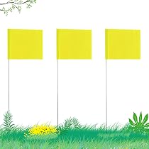 AIEX Markierungsfahnen – 42 Stück Mit Stahlstab, Orange, Für Garten, Bau & Vermessung