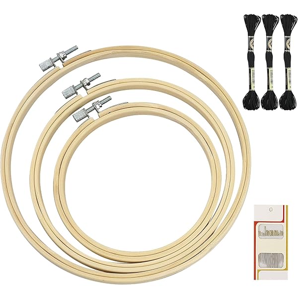 Set 12 Telai Da Ricamo In Bambù - 10 Cm Diametro, Regolabili, Per Cucito E Progetti Fai Da Te - Foto 10