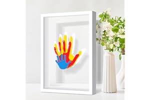 CRENZE Family Handprint Kit, DIY Keepsake Frame, Hand Prints Ornament Kit, Family Gifts for Grandparents, New Parents, Mother's Day, Father's Day, Birthday