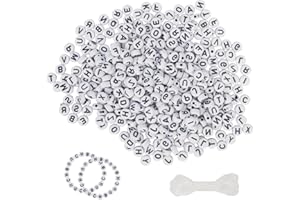 Zythrem Perlin 3500 Pieces Colourful Letter Beads Set Letter Beads for Bracelets A-Z Letter Beads Acrylic Beads for Threading