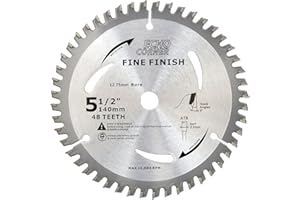 Echo Corner 140 mm brzeszczot do piły tarczowej 12,7 mm otwór 48 zębów do precyzyjnej obróbki przekroju, drewna, twardego drewna, miękkiego drewna, laminatu, forniru, sklejki, płyty MDF, tworzywa
