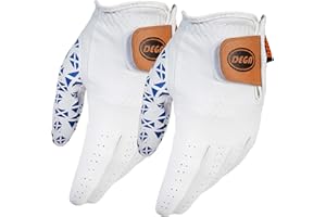 DEGA - Guanti da golf 100% Cabretta in pelle da uomo, con pollice sinistro, stampa bandiera Union Jack, Golf ICONIC, SCOTLAND, VIKING e altri stili