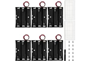 6 PCS 18650 Battery Holder, KUOQIY 3 x 3.7V Battery Holder Case with Wire Leads, with 2 PCS Plastic Battery Storage Box & Screwdrivers & Screws