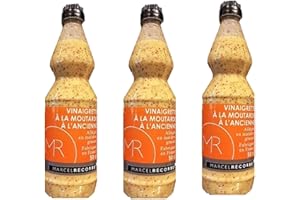 Lot 3x Vinaigrette à la moutarde à l'ancienne - Marcel Recorbet - bouteille 500ml