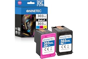 NINETEC 303 XL czarny i kolorowy kartridże do drukarki, wielopak, zamiennik dla HP 303 wkłady atramentowe do HP 303 XL 303XL do Envy Inspire 7221e 7220e 7221e 7200e 7920e 7921e Photo 6230 6220 6234