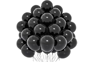 YOYOIN Schwarze Luftballons, 50 Stück 12 Zoll Matt Schwarze Ballons, Schwarze Latex Helium Luftballons Für Frauen Mädchen Kinder Für Thema Geburtstagsfeier Vorschlag Abschlussfeier Babyparty Dekoration