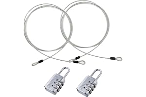 LIANCHEN 2 delar 3 mm stöldskyddskabel med lås, säkerhetskabel flätad ögla-kabel, sportsäkerhetsögla stålkabel med ögla, längd: 2 m