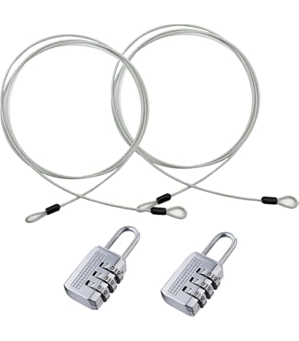 Lot De 2 Câbles Antivol De Sécurité En Acier Tressé Avec Revêtement En Acier - 100 Cm X 3 Mm