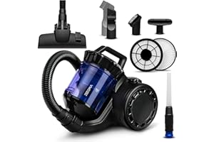 ZEEGMA Odkurzacz Zonder Base cyklonowy, bezworkowy, 899 W, 20000 PA, regulacja siły ssania i przepływu powietrza, zbiornik 2,5 l, klasa energetyczna A, łatwy system opróżniania, gumowe koła