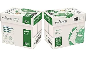 NAVIGATOR NAVA480-2 A4, 80 g/m² papel universal 10x Reams (5,000 Sheets) - 2x Box