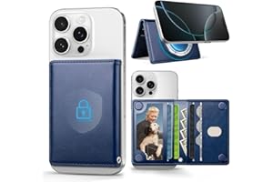 OCASE Portefeuille Magnétique avec 5 Emplacements Cartes, Blocage RFID, Cuir Synthétique pour iPhone Séries 16/15/14/13/12 (Exclu Séries Mini) et Coque per MagSafe - Bleu