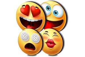 Walarky Emoji Round Metal Hob Covers 4-Piece Stove Plate Cooker Hob Covers for Cookers Top Burner Protector Kitchen Cookware Accessories Modern Cooktop Kitchen Decor