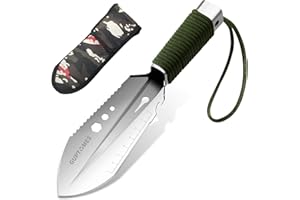 Camping Schaufel, GUPTOMES 8 in 1 Multi-Tool Camping Gadgets Gartenschaufel Military Schaufel Wandern Spaten Survival Schaufel Für Outdoor Rucksack Wohnmobil Zubehör Auto Notfallrettung (Silber)