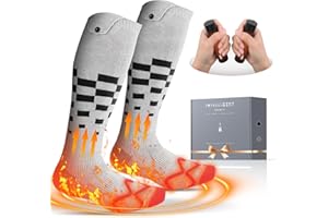 COMFY MATE Heated Socks with 2 Pack Hand Warmer Rechargeable Set, Heating Socks with Electric Handwarmer Max 70℃, Ultra Light Portable for Pocket, Idea Tech Gifts for Men, Women, Fishing, Golf, Hunting