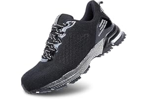 Hitmars Zapatos de Seguridad Hombre Zapatillas de Seguridad Mujer Punta de Acero Zapatillas de Trabajo Calzado de Seguridad Safety Shoes Ligero Negro Azul EU36-48