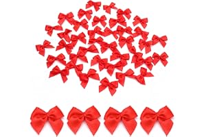 Set med 100 st 2,5 cm mini satinband – Färdiggjorda miniatyrrosetter – Lämpliga för gör-det-själv, hårtillbehör, presentförpa