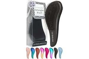 Cheveux Démêlante Superbe Qualité Salon Coiffure - La Meilleure Brosse pour les Cheveux Fins, Épais, Bouclés, Secs et Humides et les Enfants, le Cadeau Idéale - Noire - Lily England