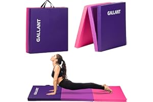 Gallant Foldable Gymnastics Mat - 6ft Long & Tri Folding, 5cm Thick High Density Foam, Non Slip & Easy to Clean - Tumble Exercise Gym Crash Mat For Children, Kids Gymnastics Equipment