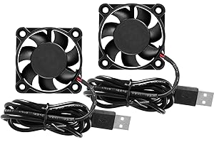 Kyrio 4010 Lot de 2 ventilateurs de refroidissement USB DC sans balais avec double roulement à billes pour imprimante 3D, boîtier d'ordinateur et petits appareils 5 V 40 mm x 40 mm x 10 mm