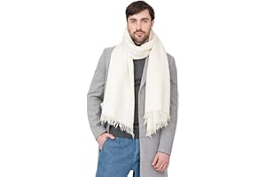 likemary Echarpe Homme Hiver Laine - Foulard Luxe - Classic Luxueux Sentir Grande Echarpe Chaude pour les Hommes XL - Tissé à La Main et Commerce Équitable