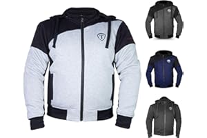 Tornado Ninja Zip Hoodie – Motorcycle Armoured Jacket for Men | CE Level 2 Armour (Elbows & Shoulders) Breathable Mesh | Protective Biker Hoody Sweatshirt | Casual Riding Motorcycle Jacket CE Approved