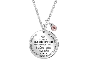 HEYEJET Daughter Jewellery To My Daughter Necklace from Dad Inspirational Gift Never Forget That I Love You Forever Birthday Gift Graduation Gifts