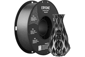 ERYONE Filament PLA brillant scintillant pour imprimante 3D, 1,75 mm, tolérance: ± 0,03 mm, 1 kg (2,2 LBS)/bobine, Noir