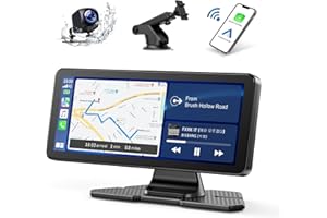 Volam Bezprzewodowe radio samochodowe A-pple Carplay Android Auto Display, ekran dotykowy 6,86 cala, kamera cofania, cyfrowy odbiornik Siri Goog-Le Play/GPS Navigat, Bluetooth, FM/Mirror Link Video