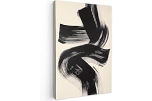 MuchoWow© Quadro Su Tela 60x90 cm Grandi Dimensioni Quadri Moderni Soggiorno Stampa Di Foto Decorazione Camera Letto Da Parete Con Cornice Dipinti Strisce - Scuro - Astratto