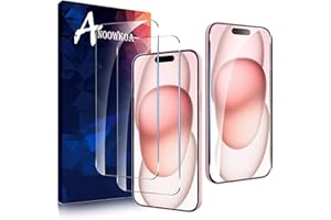 Anoowkoa [2-pak wysokiej jakości ochraniaczy ekranu do iPhone'a 15 / iPhone'a 15 Pro, osłona ze szkła hartowanego-oryginalne szkło-jednym naciśnięciem, super łatwa instalacja