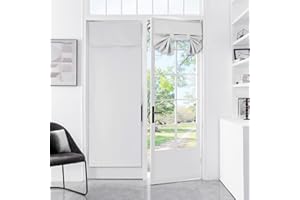 Meider Door Curtains for Door Window, French Door Curtains for Privacy, Easy Installed Tricia Door Panels,Front Door Sidelight Curtain Tie up Shade, Curtain 1 Panel (White, 25 x 70(Inch)) (WD_25)