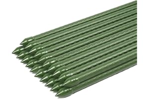 Sekey Tomaten Rankhilfe, Pflanzenstütze für Gurken, Bohnen, Himbeeren, Blumen, Kunststoff Beschichtetes Stahlrohr Rostfrei Pflanzenstäbe, 90 cm x 11 mm, 5 Stück