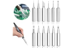 JOGNEE 900 m groty lutownicze, zestaw 12 końcówek do lutownicy, bezołowiowe groty lutownicze, bezołowiowe, kompatybilne z Hakko, Yihua, Atten i innymi, do stacji lutowniczych, spawania, lutowania itp