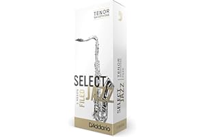 RICO D’Addario Woodwinds Select Jazz Tenor Sax Reeds, Filed, Strength 2 Soft, 5-Pack