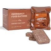 Emergency Food, 20 Years, 6,840 Kcal, 12 Bags, Chocolate Flavor | Compact, ready-to-eat energy cookies, packaged separately f