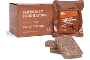 900 Barres alimentaires d’urgence - Chocolate Hardtack, longue durée de conservation, barres de rations de repas d’urgence, fournitures d’urgence pour la préparation aux catastrophes, 12 unités
