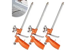 GOMETY 3 pièces pistolet en mousse de pu, mousse de pistolet, pistolet à pistolet en métal, pistolet postérieur professionnel avec poignée en plastique ergonomique, pour un homme à bricoler et un professionn