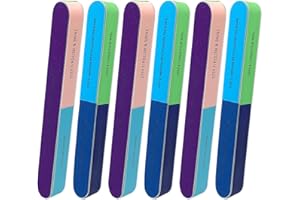 Yamobi 6 pezzi lucidatore per unghie a 4 facce, lima di alta qualità per unghie naturali, blocchi per unghie in gel, lime lavabili per lucidare e brillare
